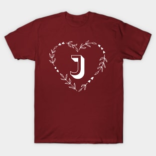 Letter J Flower Monogram Design T-Shirt